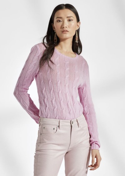 Sueter Ralph Lauren Mujer Morados - Cable-Knit Cashmere - OZTRX6512